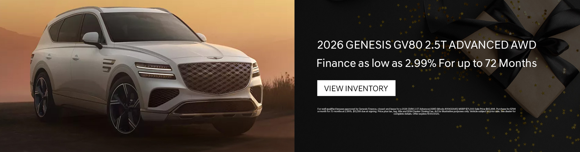 2026 Genesis GV80 2.5T Advanced AWD LEASE